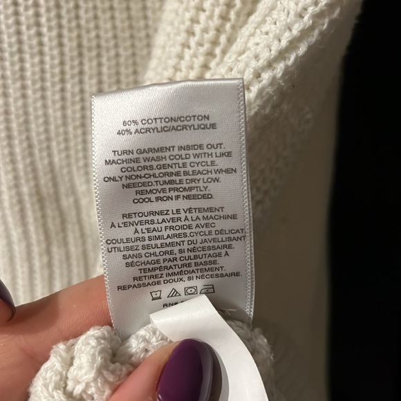 Express XS fall golden yellow cream white oversized sweater women’s - Picture 3 of 4